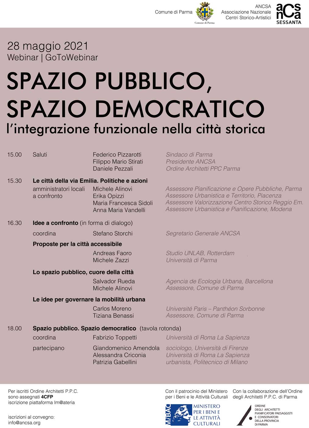 Andreas Faoro  webinar speaker at: “SPAZIO PUBBLICO, SPAZIO DEMOCRATICO – l’integrazione funzionale nella città storica”